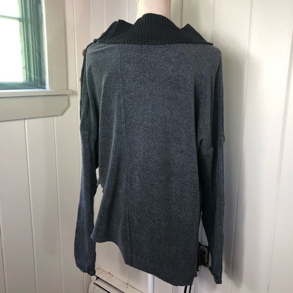 Free People Grey Cowl Neck sweater - Picture 3 of 4
